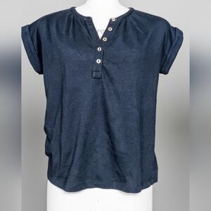 LOFT Women's Black Button Front Shirt